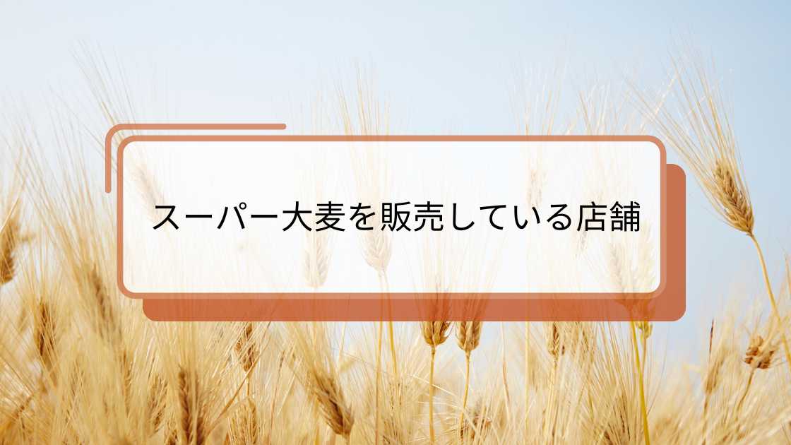 スーパー大麦はどこで買える?売っている場所まとめ