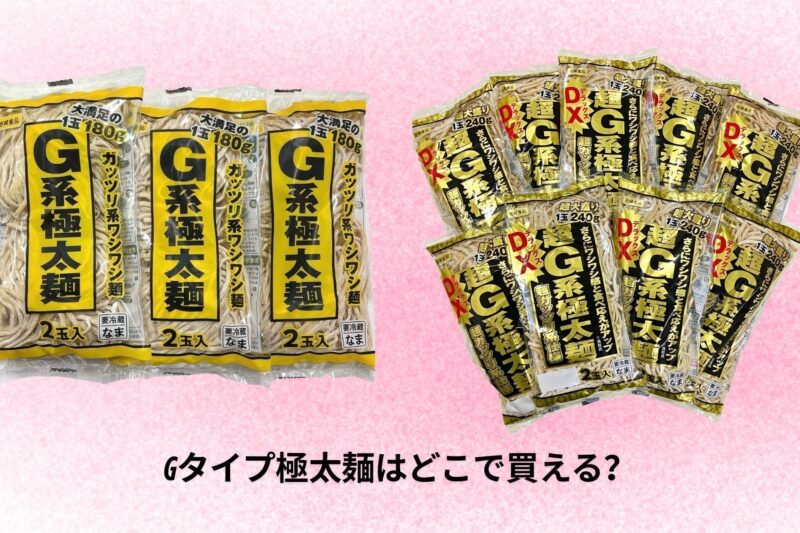 Gタイプ極太麺はどこで買える？通販や店舗など買える場所や取扱店を徹底的に解説【2026年最新】
